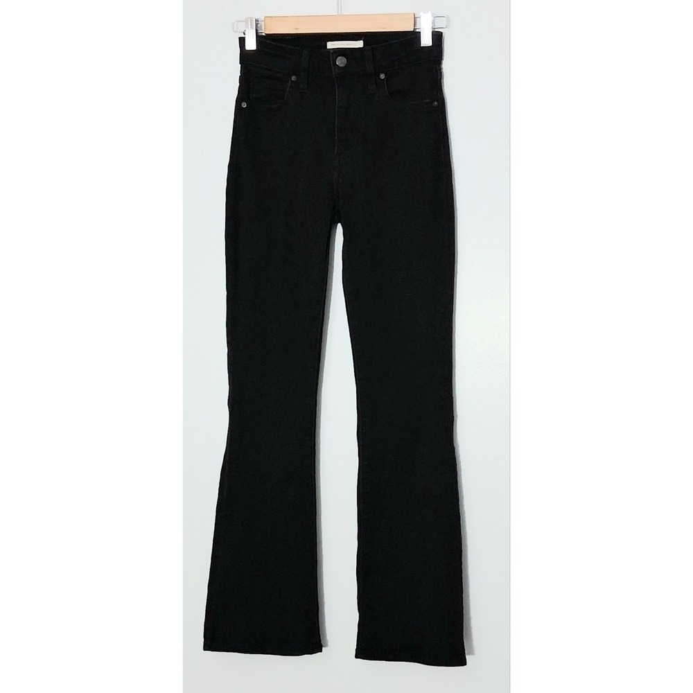 Levi's 725 Jeans Women's Size 26 High-Rise Bootcut Black Pockets Pre-owned